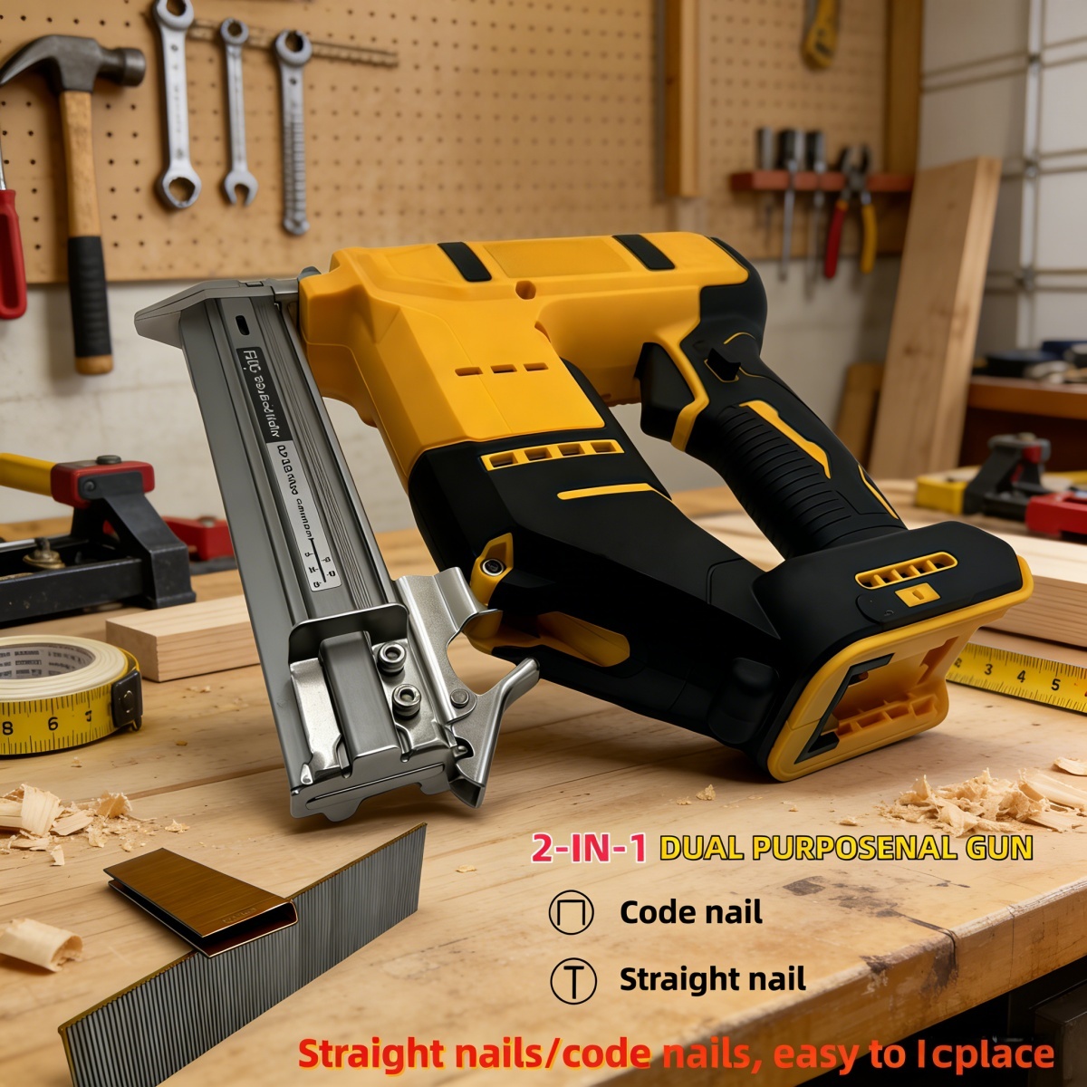 Nail Gun Brad - 2'si 1 Arada Fırçasız Akülü Çivi